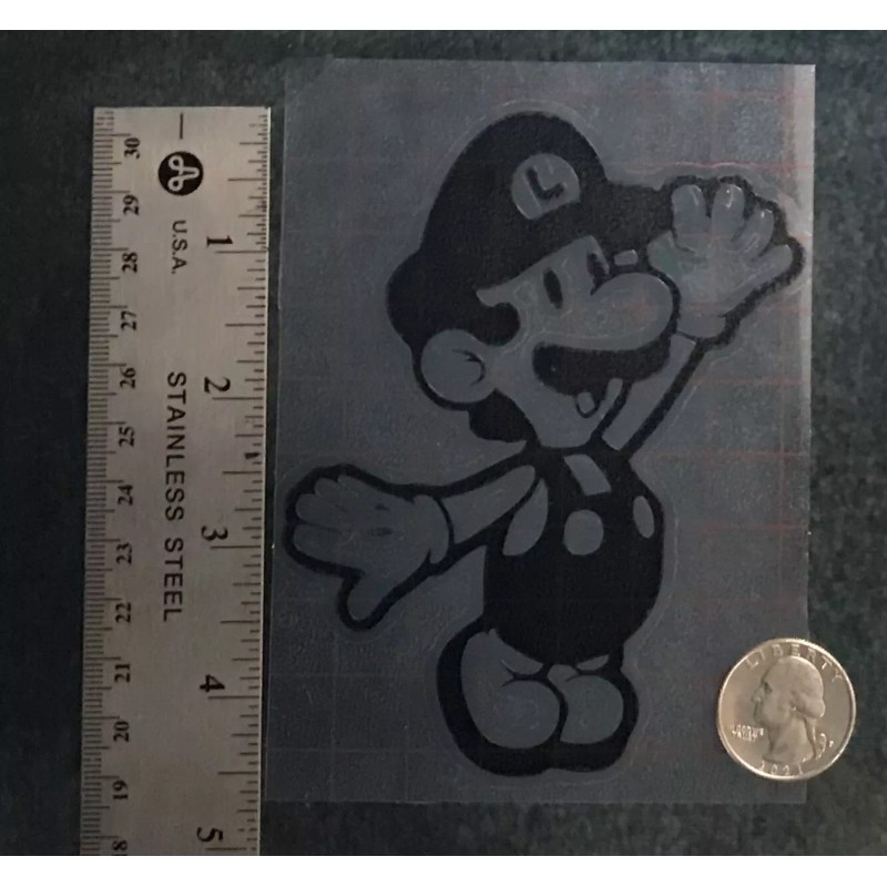 Paper-Luigi BLACK vinyl decal weatherproof dishwasher-saf