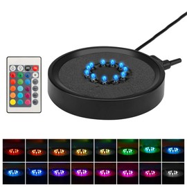 Number-one Aquarium Bubble Light LED Fish Tank Bubbler Light, Remote Controlled Aquariums Air Stone Disk Lamp with 16 Color Changing, 4 Lighting Effects for Fish Tanks and Fish Ponds