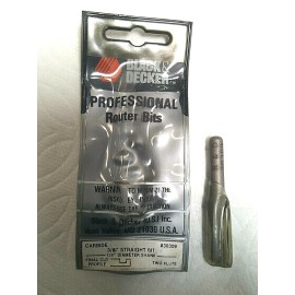 BLACK+DECKER B&D 3/8" Straight Carbide Router Bit, 2 Flute, #30309, NEW, Original PKG.
