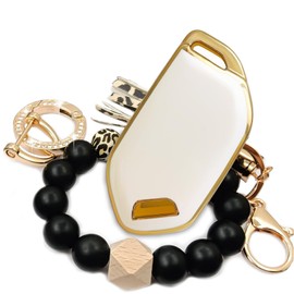 RFSRZ Key Fob Cover Compatible with Kia Telluride Accessories 2023 2024 2025 5 Buttons Key Fob Shell Portector Smart Remote TPU Case (White)