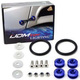 iJDMTOY Universal Fit Blue Finish JDM Quick Release Fastener Kit Compatible With Car Bumper Trunk Fender Hatch Lid