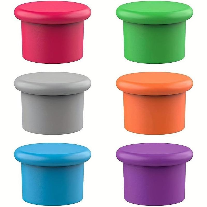 Silicone Wine Bottle Stopper, 6 Counts Reusable Silicone Wine Stopper,