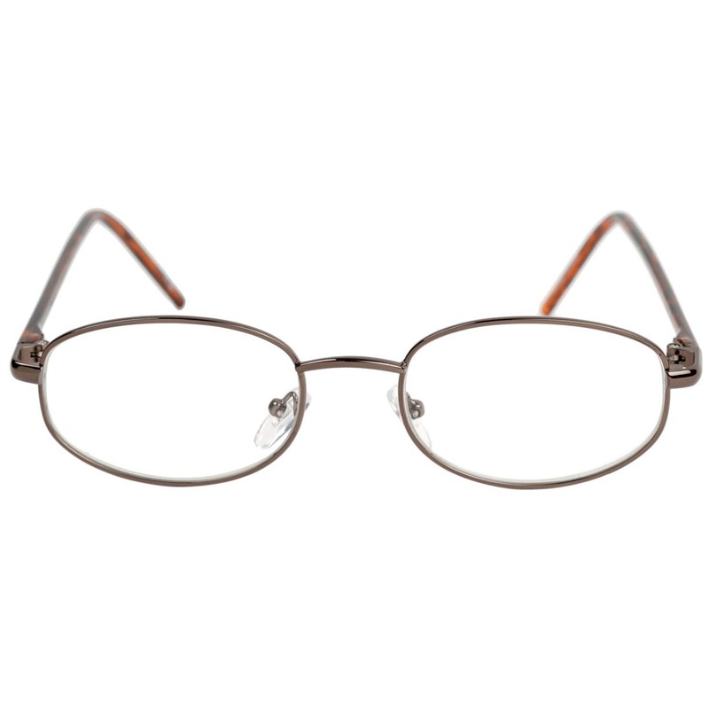 藤田光学 老眼鏡 メンズ 1.5 度数 メタルフレーム ブラウン FR-05 +1.50