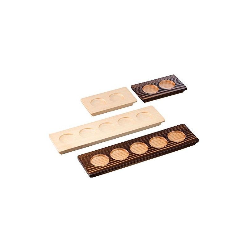 ヤマコー 徳利 利き酒トレイ 5穴 16255 焼杉 PKKA502