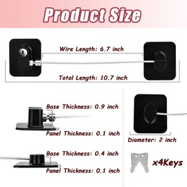Refrigerator Lock, 2 Pcs Fridge Lock for Kids(4 Key), Child Safe Key Refrigerator Lock Childproof， Used in Refrigerator Door, Cabinets, Drawers, Toilet Seat.