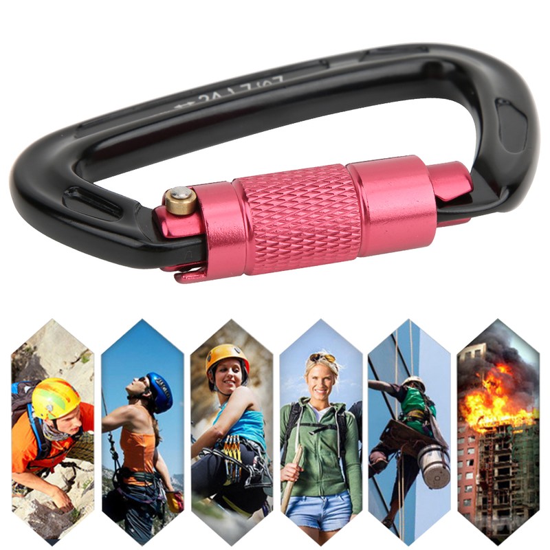 7075 Aviation Aluminum Master Lock Carabiner D Ring Safety Buckle