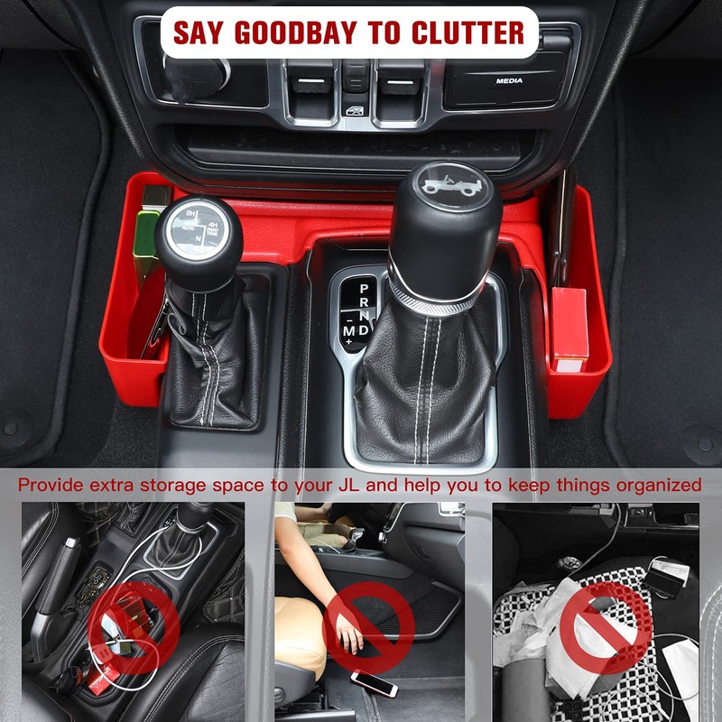 JeCar Center Console Gear Shift Tray Storage Box Organizer Bins