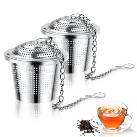 Vicloon Tea Infuser Stainless Steel Tea Filter Cup: 2 Tea Strainer Fine Tea Infuser Strainer Ball for Pot – Tea Filt Ball Spice Strainer Spice Ball Permanent Filter Insert Tea Filter Holder Spice for