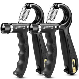 Hand Grip Strengthener, 2 Pack Grip Strength Trainer with Adjustable Resistance 11-132Lbs, Forearm Strengthener, Non-Slip Hand Gripper
