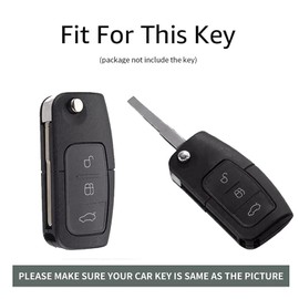 ontto Car Key fob Cover Case fit for Ford FG XR6T XR6 FPV Falcon ST Territory Focus 2 Mondeo fiesta Flip Remote Key holder Metal Leather Shell bag keyring keychain accessories 3 buttons Brown A