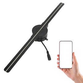 3D Hologram Fan, 16.5in 224 LED Light Beads Video Advertising Projector, 1250 RPM Adjustable Angle Brightness Custom Editing Advertising Display, 176° Viewable Angle (AU)