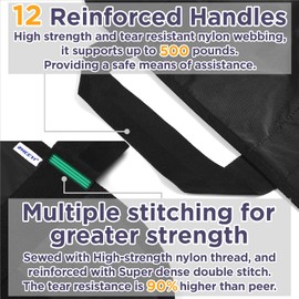 ZHEEYI Bed Positioning Pad with Reinforced Handles 63" x 40" Washable Patient Transfer Slide Sheet for Body Lifting, Turning, Repositioning, for Elderly, Incontinence, Caregiver, Black