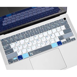 Keyboard Cover for MacBook Air 13 inch 2020 A2337 M1 A2179 with Touch ID Magic Keyboard,MacBook Air 13 Keyboard Skin with Mac OS X Shortcut Hot Keys-Mac OS X Shortcut-Bule&White