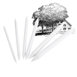 6 Unids Conjunto De Goma Doble Cabeza Dedicado Sketch Paper Pen Pastel Carbón de Papel Papel Dibujo Dibujo Arte Suministros de Pintura Pluma Blanca