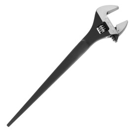12-Inch Adjustable Spud Wrench, Heavy Duty Alloy Steel, SAE and Metric Scale Marked