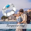 Ladytree Created Turquoise Spinner Ring for Women - 925 Sterling