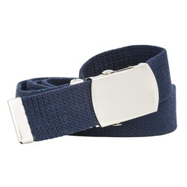 shenky Fabric Belt | 3 cm Width | 130 cm to 140 cm | Fabric Belt with Belt Buckle | Men's Belt | Canvas | Buckle | Women's Belt | Belt | Combinable | Textile Belt Narrow | XXL Long, Navy Navy Blue