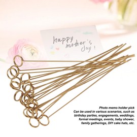 50Pcs Metal Floral Place Card Holder, 6inch Flower Picks Clip, Gold Floral Card Holder Clip, Floral Picks Clips for Wedding & Flower Arrangements, Craft Wire Clip Table Card