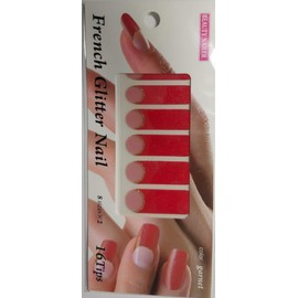 Beauty Nailers French Glitter Nail Stickers Garnet