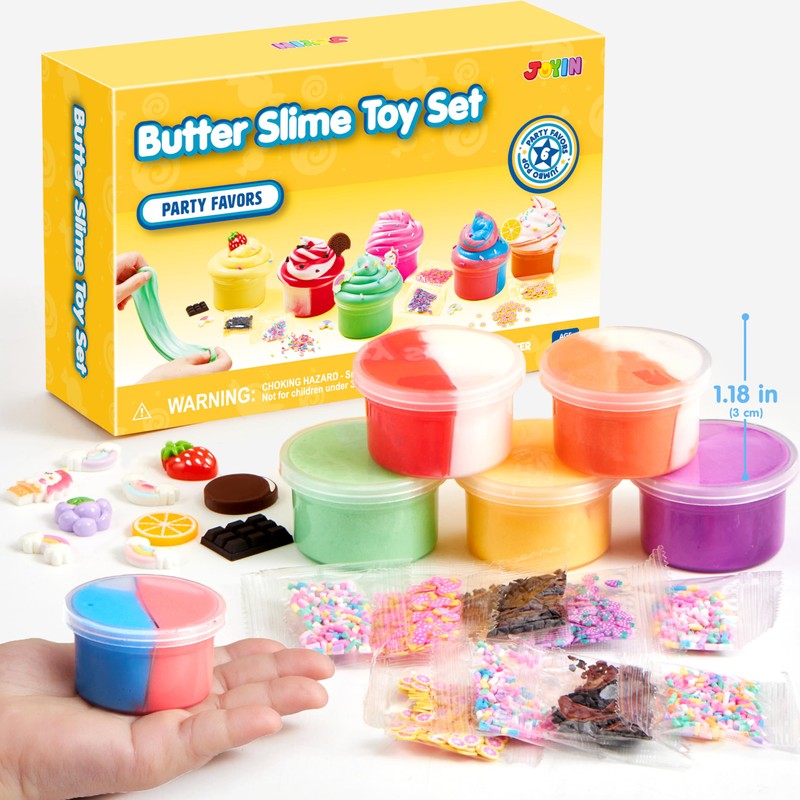 JOYIN 6 Pack Butter Slime - Soft, Non-Sticky, Mess-Free, Stress