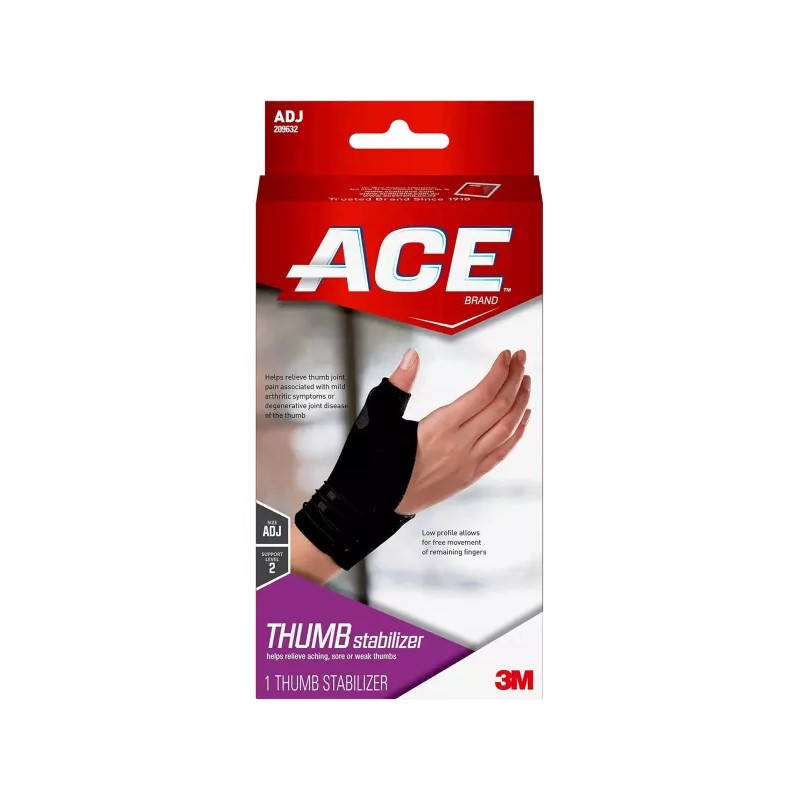 ACETM 브랜드 디럭스 엄지 안정제 조절 가능 블랙 1개/팩 ACETM