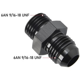 Podavelle 6AN Male Flare to 6AN ORB O-ring Boss Fuel Pump Rail Adapter Fitting Aluminum Black