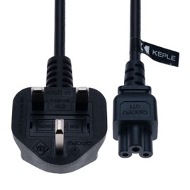 UK Mains 3 Pin AC Wall Power Cord C5 Cable for Dell, HP, Sony, Vaio, Delta/Lenovo ThinkPad, IdeaPad, X1, Yoga, Edge, Helix/Asus Rog, Trio/LG 32LN520B, 42LN5400, 42LB5600, 42LB5800 (0.5m)