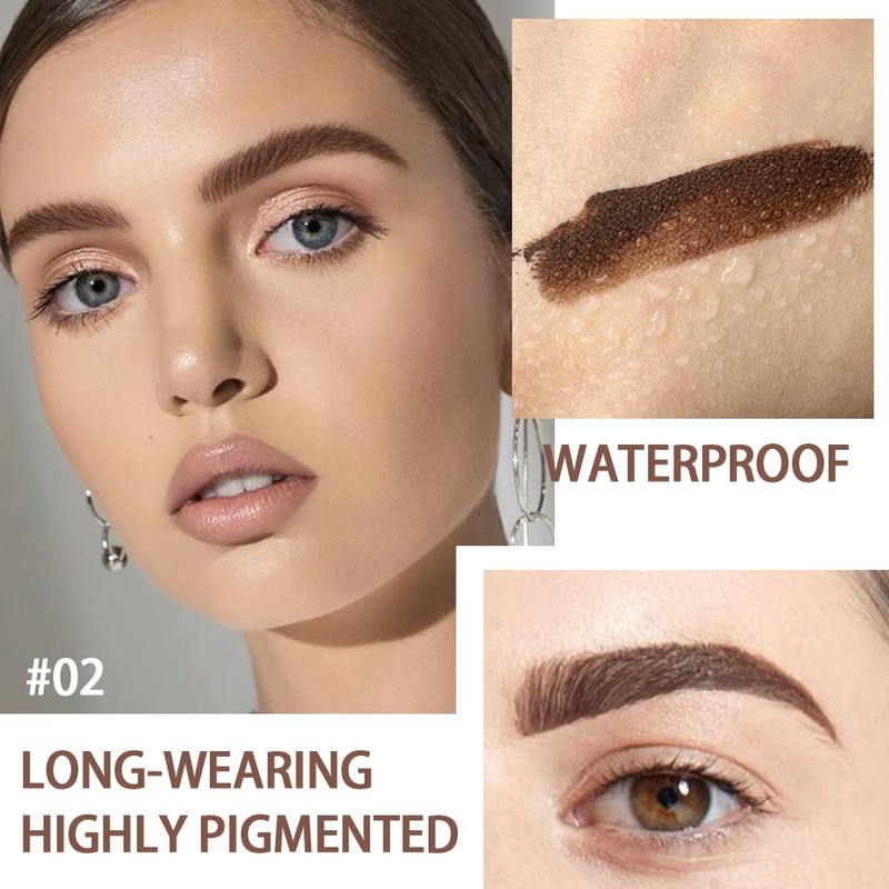Tinted Thickening Eyebrow Mascara with Two Eyebrow Brushes,Brow Fast Sculpt,Waterproof,Transfer-proof,Eyebrow