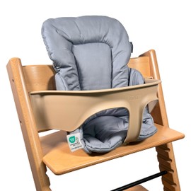 LaLoona Seat Reducer for Stokke Tripp Trapp High Chair, Baby Seat Cushion, Coated and Washable, Oeko-Tex Standard 100 Tested and Machine Washable, Grey