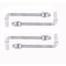 Dailydanny J-Bolt Post Hinge with 5/8" Hinge Pin Galvanized Post Gate Hinge for Chain Link Fence, Washers & Nuts Included (8" (4 Pcs))