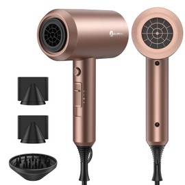 slopehill Professional Ionic Hair Dryer, Powerful 1800W Fast Drying Low Noise Blow Dryer with 2 Concentrator Nozzle 1 Diffuser Attachments for Home Salon Travel (Mocha Mousse)