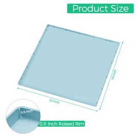 TRZZ Silicone Waterproof Under Sink Mat 22" x 19", Drip Tray and Cabinet Liner for Kitchen and Bathroom, Prevents Water Damage and Organizes Cabinets (Light Blue)