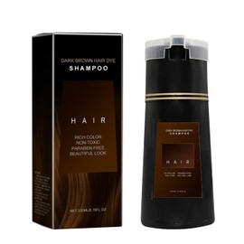 Hair Dye Shampoo, 3 en 1 Instant Hair Dye Shampoo, Champú colorante natural para cubrir canas, para todos los tipos de cabello, 200ml (Marron oscuro)