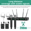 MicrocQueen Wireless Microphone System, 4-Channel UHF Professional Mic, Auto Pairing