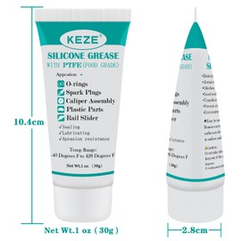 KEZE PTFE Lube Silicone Grease 92003 for Automotive Plastic Lubricating Plumbers O Rings Rubber Bushing 1 oz 4 Tube