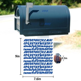 Llewyn 2010 Pieces 10 Sheets Letter Stickers,Self Adhesive Waterproof Vinyl Mailbox Numbers Stickers,Alphabet Decals for DIY,Window,Door,Sign,Bike,Car,Laptop,Scrapbook (Blue, 1/2 Inch)
