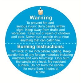 Candle Warning Sticker,2inch 300pcs Candle Safety Warning Sticker for Candle Jar Container