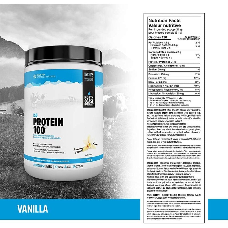 North Coast Naturals- Grass Fed Iso Protein 100- Whey Protein