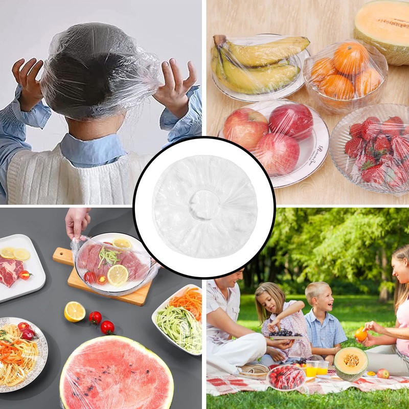 Pack of 300 Cling Film with Elastic Band, Food Covers,