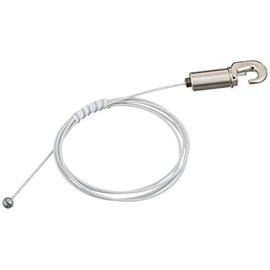 Fukui Metal Crafts WR-3-W Ball Type Mini Wire Freely Diameter 0.5 inch (1.2 mm) x 39.4 inches (100 cm) White Hanging Hook Picture Frame Rental Wall Hanging