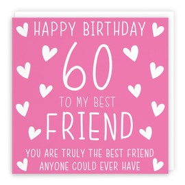 Hunts England - Best Friend 60th Birthday Card - Happy Birthday - 60 - To My Best Friend - Iconic Collection - Fun Birthday Card