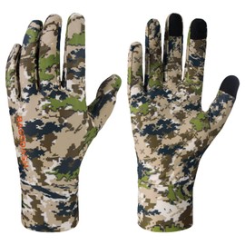 BASSDASH Men’s Camo Hunting Gloves UPF 50+ Lightweight Touchscreen Gloves for Warm Weather Fishing Hiking Outdoor Activities