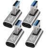 90 Degree USB to USB C Adapter 4 Pack,Middle Left