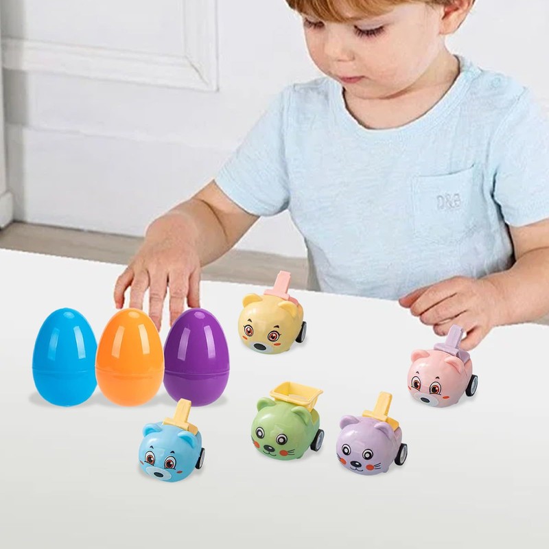 Generisch # Easter Egg Filled with Pull Back Car Animals