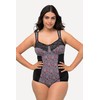 Ulla Popken Ladies Plus Size Plus Size Shaping Bodysuit Houndstooth
