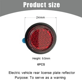 Pack of 6 bicycle reflectors, cat's eye reflectors, motorcycle reflector, reflector motorcycle rear, red rear reflector, round, available tractor, bicycle, children's bicycle, electric vehicle