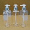 3 x Empty 300ml Square Clear Plastic Bottle with Lotion