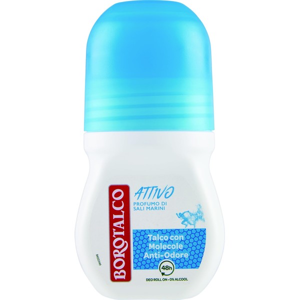 Borotalco, Deodorante Roll On Active Blu, Formato 50ml, 1.6 Fl