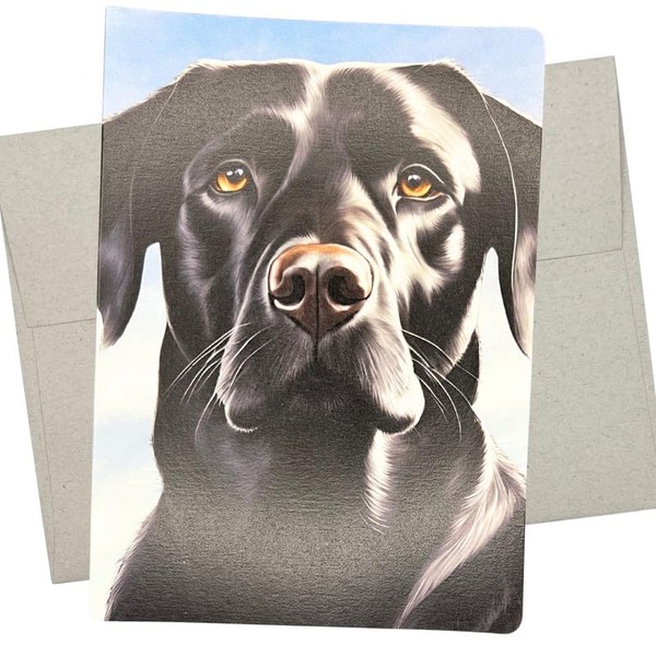 Whitman and Daughter Black Labrador Retriever Card, Black Lab Birthday
