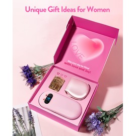 Portable Cordless Heating Pad, Heating Pads for Period Cramps, Back Pain with 6 Heat Levels 6 Massage Modes, Gift Set for Women